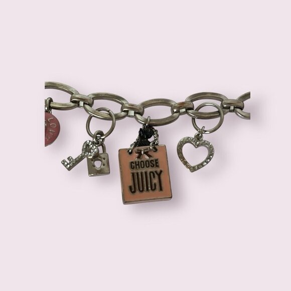 Juicy Couture Charm Bracelet Lipstick Scottie Dog Bling Y2K 90s Pink Mean Girls - Picture 9 of 16